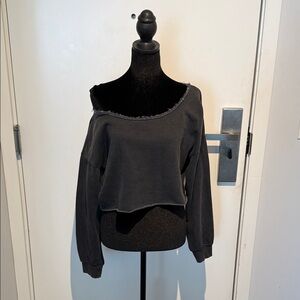 Fashion Nova Charcoal Off-Shoulder Sweater